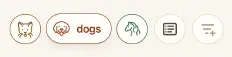 Expanding the animal filter on hover.